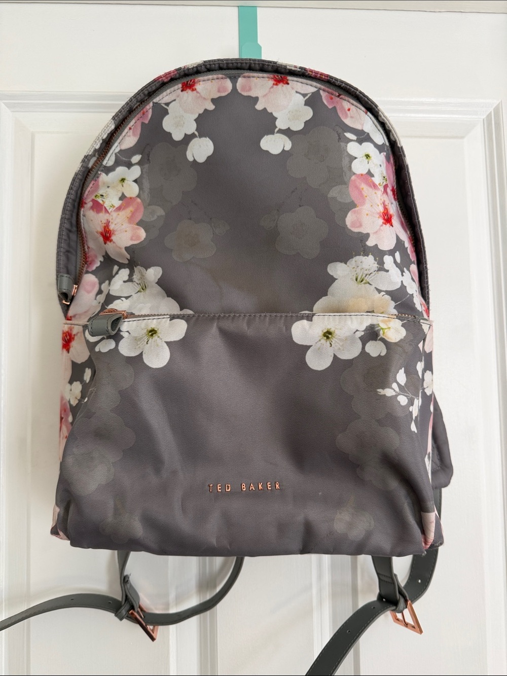 Ted Baker Gray Oriental Blossom backpack